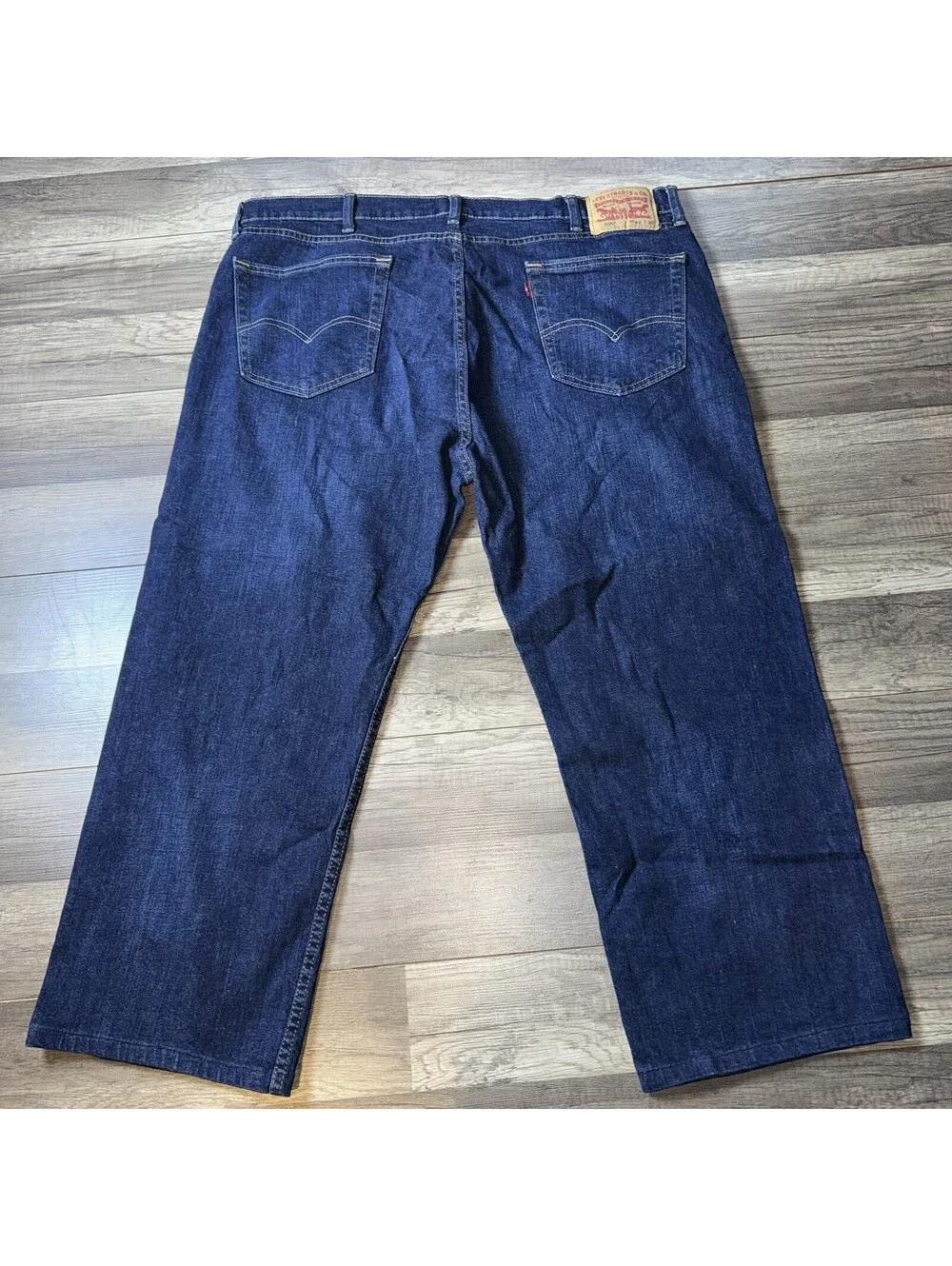 Levi’s 505 Jeans Men’s 42x25 Dark Blue Straight Leg Button Fly Custom Hem